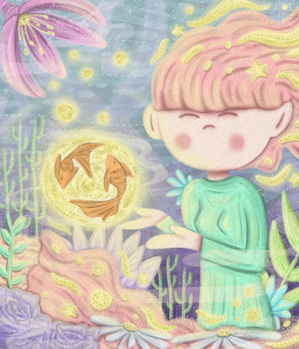 🌕ChiCha Moon Girls👧
My first drop on <a href="/mallow__art/">Now found at @mallowdotart</a> 

"Depth" 🌙🐠
Reserve Price :  1 SOL

Let's Shine 💓✨
Link Below ⬇️