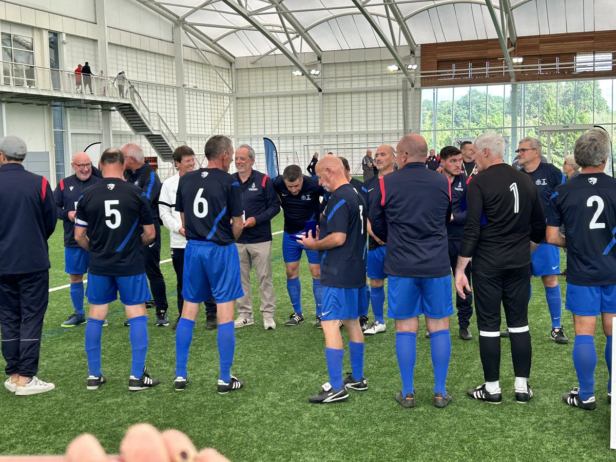 BirminghamWFC's tweet photo. England 60s win in the final v France 3-0 at #stgeorgespark #kppackaging #pharmacy2u #zicam #walkingfootballassociation World nations cup https://t.co/lxMC49WqQb