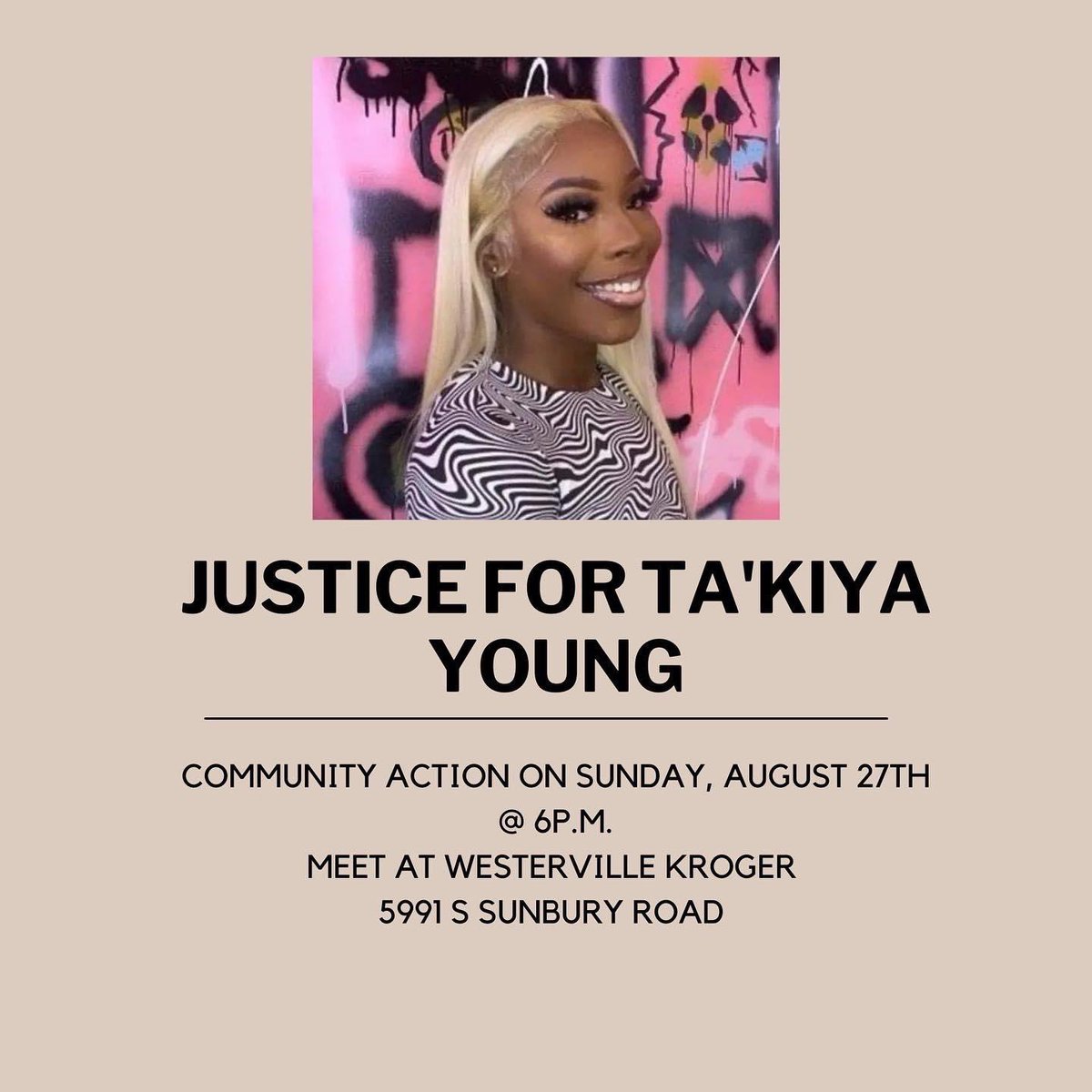 Show up for Ta’Kiya Young. To read more about what happened to Ta’Kiya please click the link in our bio. TW/CW (police brutality) for the news article linked. Columbus police are one of the most dangerous gangs you could come into contact with. No Justice No Peace. Stay vigilant.