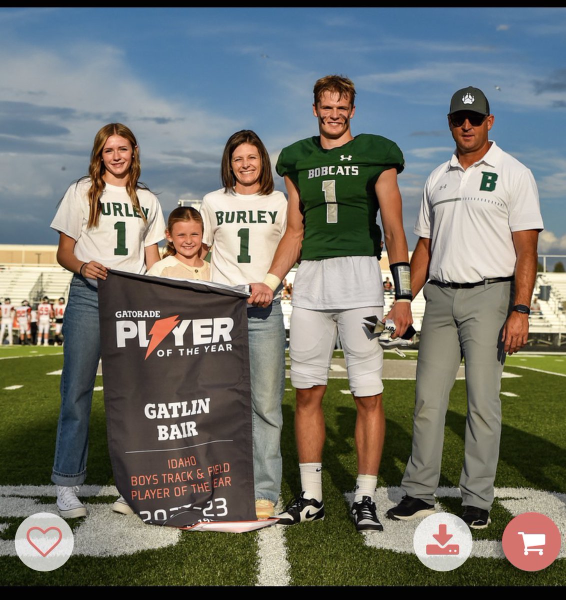 Congratulations Gat!  They presented him the Track and field POY award at the game last night!  Special moment for our family!  Thanks to <a href="/Coach_CAndersen/">Cameron Andersen</a> for making it happen!  Better than getting it in a card board box!😂