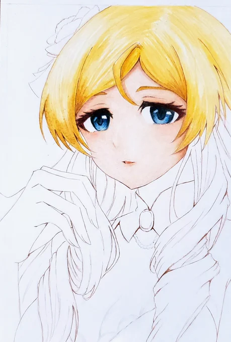 初めてペン入れて描いてみました! 当時描けなかった令嬢可憐ちゃん