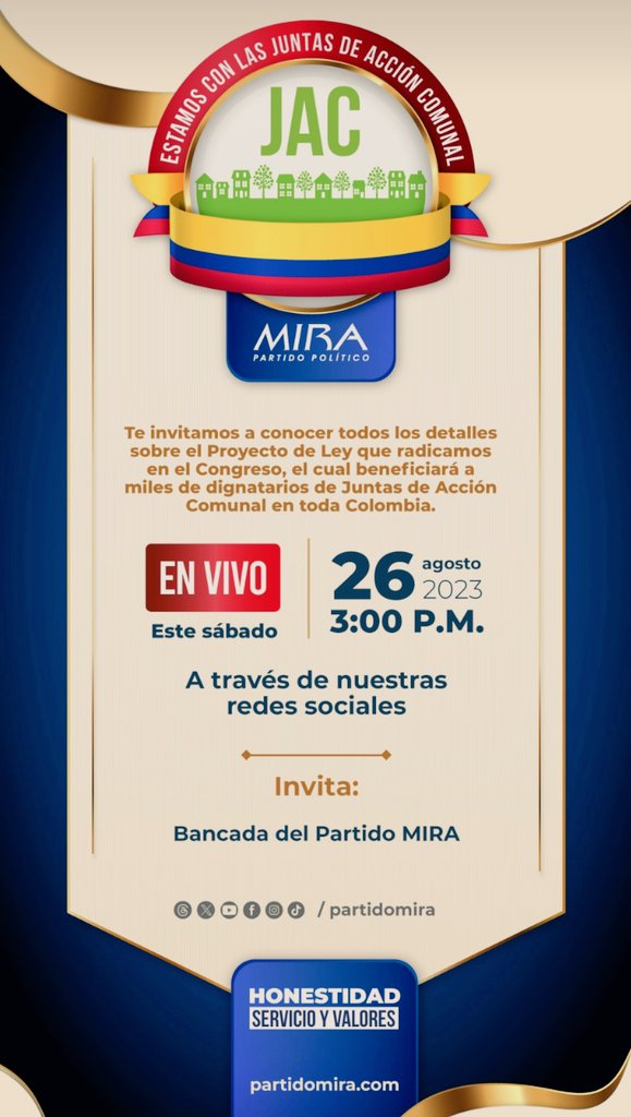 lauraenturbo's tweet photo. Invitados hoy, Live Juntas de acción comunal ¡No te lo pierdas!
Conéctate hoy sábado 26 desde las 3:00pm
Link de conexión:👇
https://t.co/njSZ13Hbj8

Dale clic en Compartir, para que esta importante información llegue a muchos más. 
#JuntosPodemosMas https://t.co/krQWPHdjNd