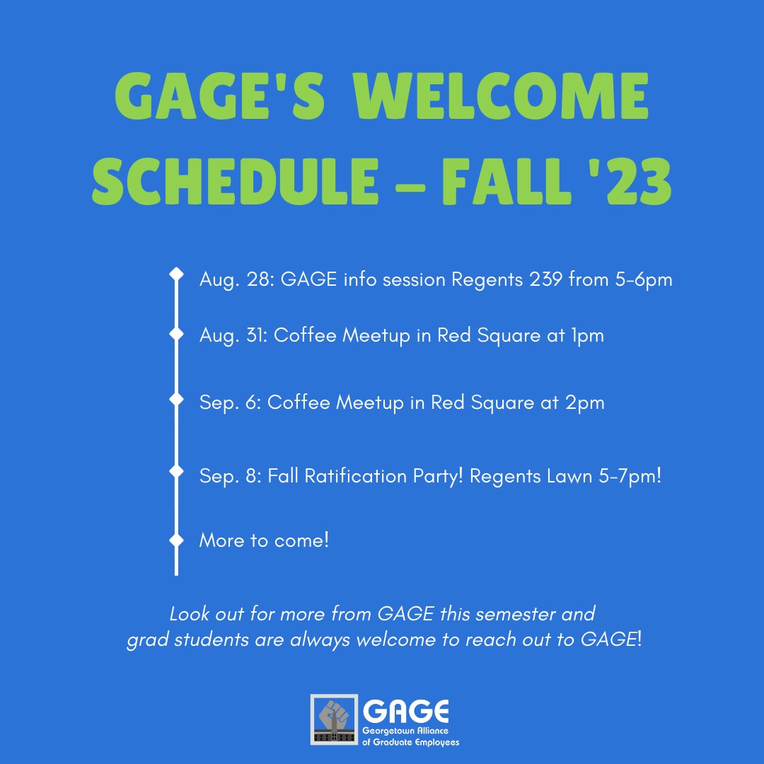 As we bask in our new contract, we have a number of events lined up over the next month. 

Come join us to celebrate w your fellow grad workers 👊