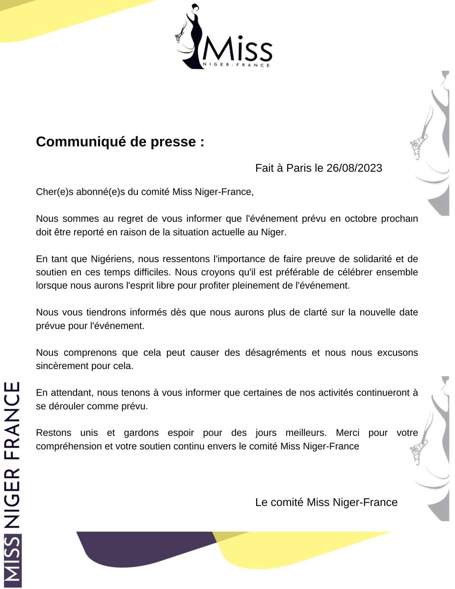 NigerFrance's tweet photo. Communiqué de Presse ! https://t.co/U6GiyjhwzE