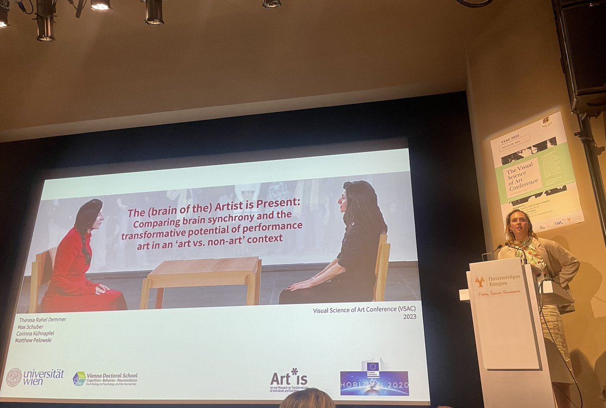Theresa Demmer on: "What happened during Marina Abramovich's The Artist is Present performance? Was the transformative experience many reported due to eye contact, or the art context and the chance to “communicate deeply” with the artist?"
<a href="/2023Vsac/">VSAC 2023</a> #VSAC2023