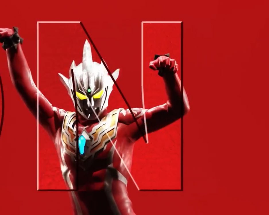 1boy tokusatsu male focus solo yellow eyes red background clenched hands  illustration images