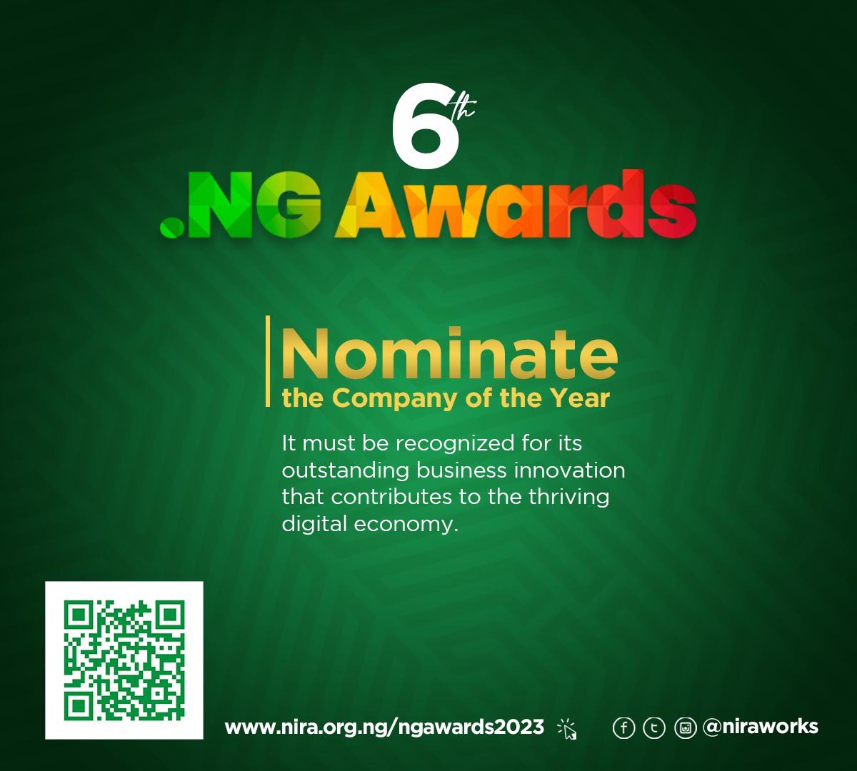 niraworks's tweet photo. When you think of those driving the digital economy, who comes to mind?

Nominate the outstanding company that's leading with remarkable business innovation and commitment to the Nigerian internet community. 

Nominate  https://t.co/TbyECXOXYy🏆🚀

#ngawards #6thng #ngawards2023 https://t.co/h6ctJ6UOMX