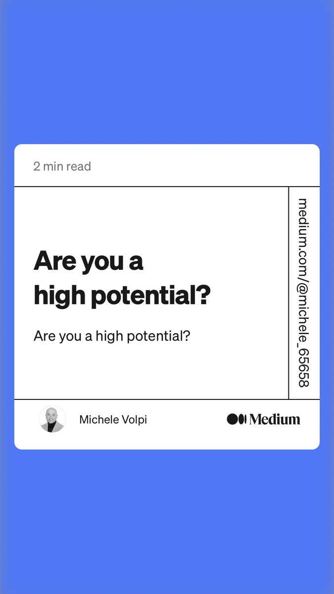 MicheleVolpi64's tweet photo. “Are you a high potential?” by Michele Volpi
https://t.co/U8tjvfG762 https://t.co/RPQKSPizdE