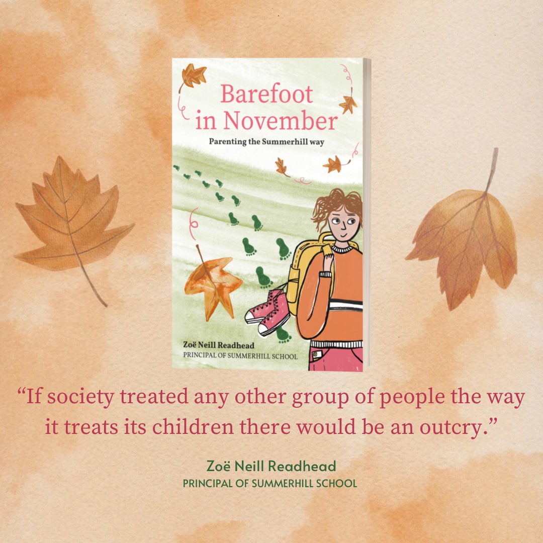 zoeneillauthor's tweet photo. ‘If society treated any other group of people the way it treats its children there would be an outcry.’
- Zoë Neill Readhead
#parentingbook #summerhillschool https://t.co/QM64Df16jB