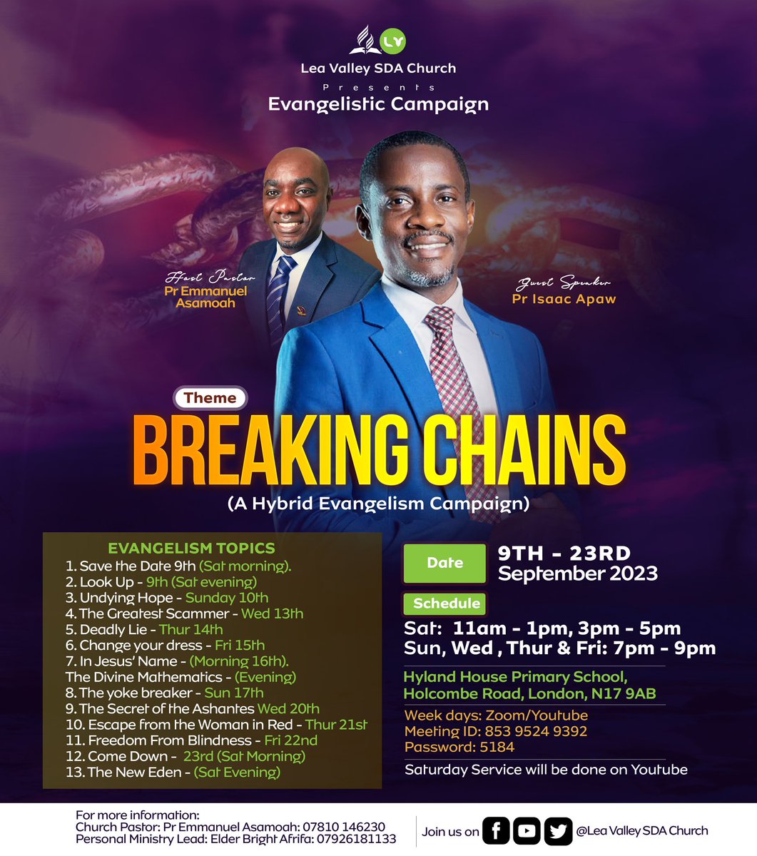LeaValleySDA's tweet photo. #breakingchain
#leavalleysda https://t.co/94xeOZu5nz