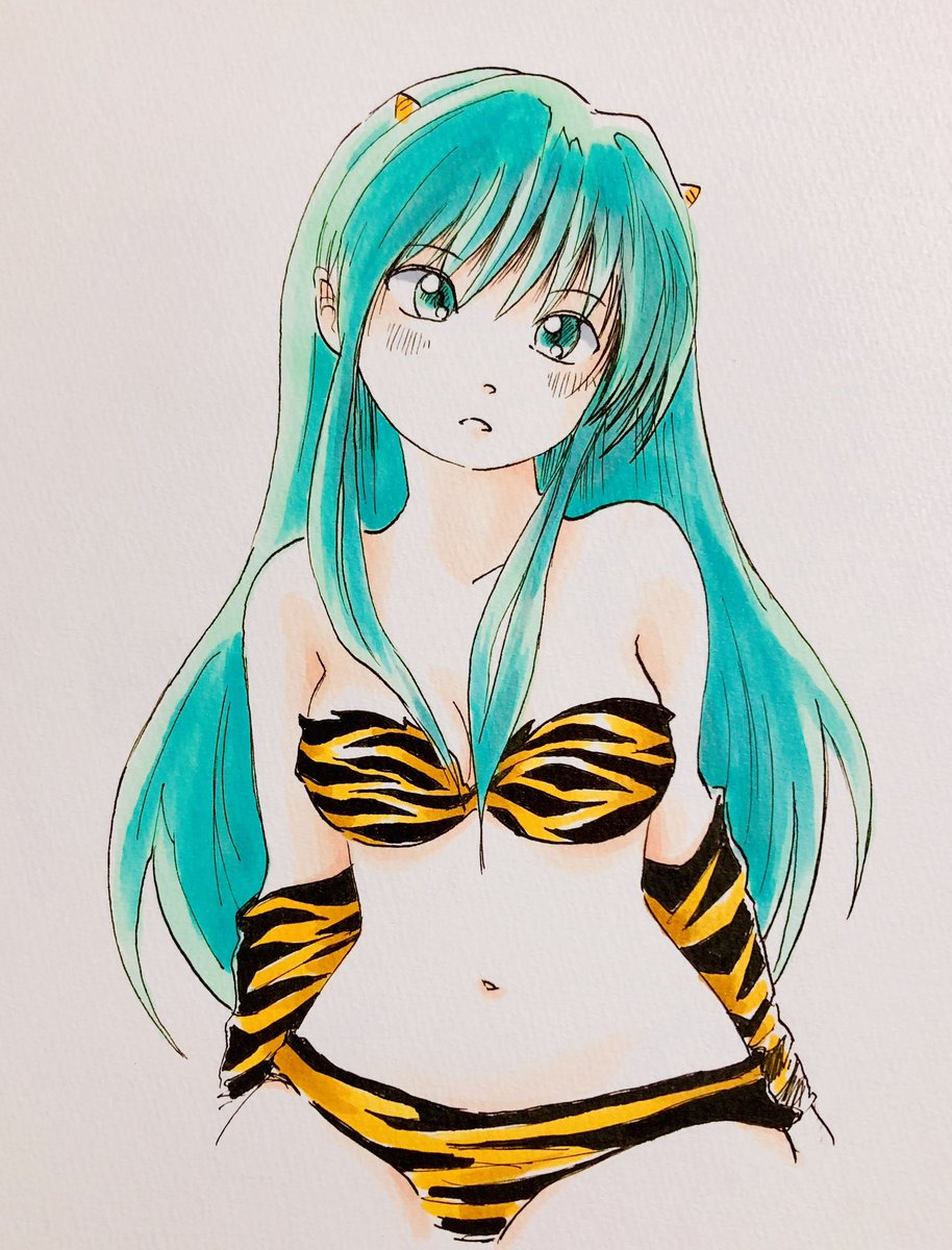 ラム・インベーダー(うる星やつら) 「#うる星やつら45周年  最初に描いたのは40年くらい前かな… ( '▽`)  」|まるも☆『きゃぴ』Kindle版発売中！のイラスト