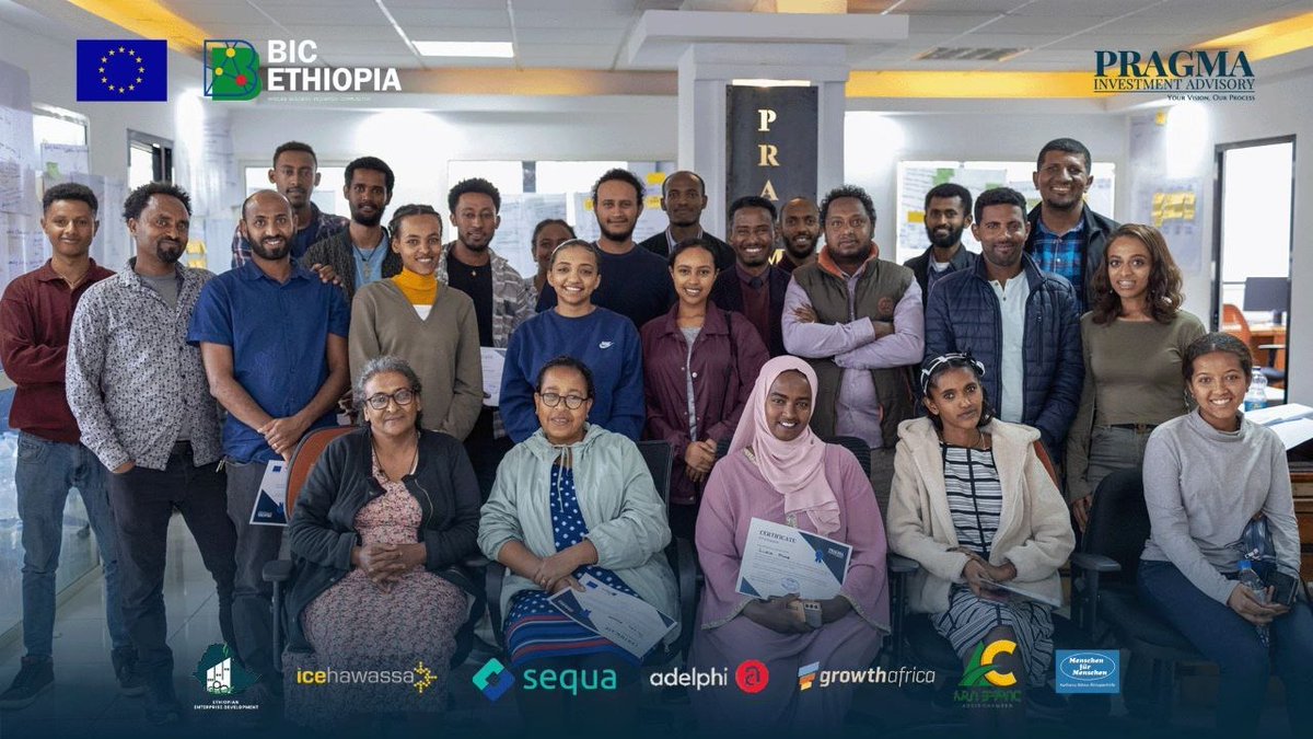 pragma_capital's tweet photo. #Ethiopia here are the secound cohort graduates of our Mini-MBA #Catalyzer Program, supported by @BicEthiopia & funded by @EUinEthiopia which provided in-depth training on how entrepreneurs expand their businesses & enhance brand recognition, market access, & revenue. https://t.co/BVEXakLXKZ
