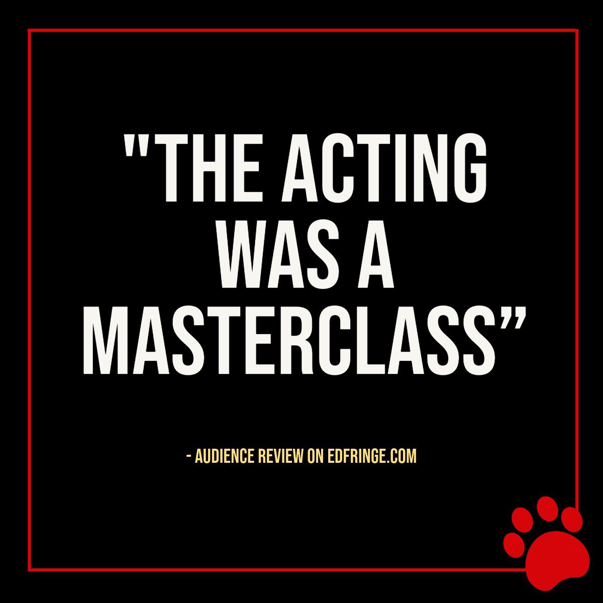 COLLARtheplay's tweet photo. Ahead of our final show this evening, we’d love to share some final thoughts from our wonderful audiences! 🐾 

It’s not too late to get tickets for our last performance of this #edfringe run! 

Come and join us @theSpaceUK on the Mile at 17:05! 🐶

🎟️ https://t.co/3tngCixvvQ 🎟️ https://t.co/ePoEcZugp1