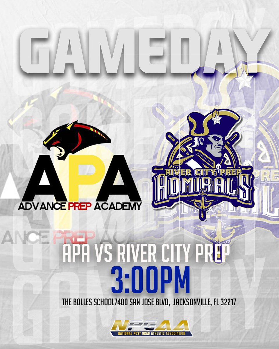 Inaugural home game for River City Prep Admirals is TODAY!! @ The Bolles School, 8/26 @ 3 pm. Buy tickets ahead of time on GoFan! gofan.co/app/school/FL9… Tickets at the gate are $10 per person ages 10 and up. Go Admirals! @1010XL @ChrisPorterFCN @MarcelASJax @ClayTodaySports