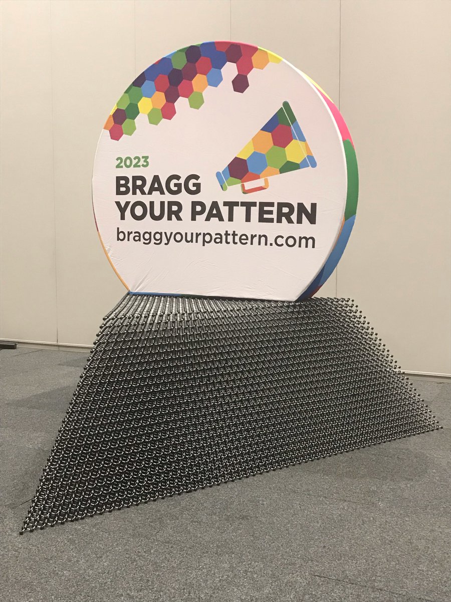 We did it! 

5 days of building, 59,956 atoms, 118,724 bonds, 329 kg. 

24 layers, bottom edge 3.69 m, top edge 2.31 m, height 1.11 m.

Ladies &amp; Gentlemen, a new world record!

A *huge* thank you to everyone who helped us get there!

#BigDiamond #BraggYourPattern #IUCr2023