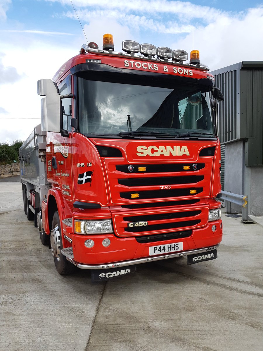 Just picked this up after having a fresh coat of paint and new sign writing.  Superb job done by SB Bodyworks of Launceston and Mike at More Creative.  Looking like new again #Scania <a href="/ScaniaUK/">Scania UK</a> #Tipper #cornishlorries