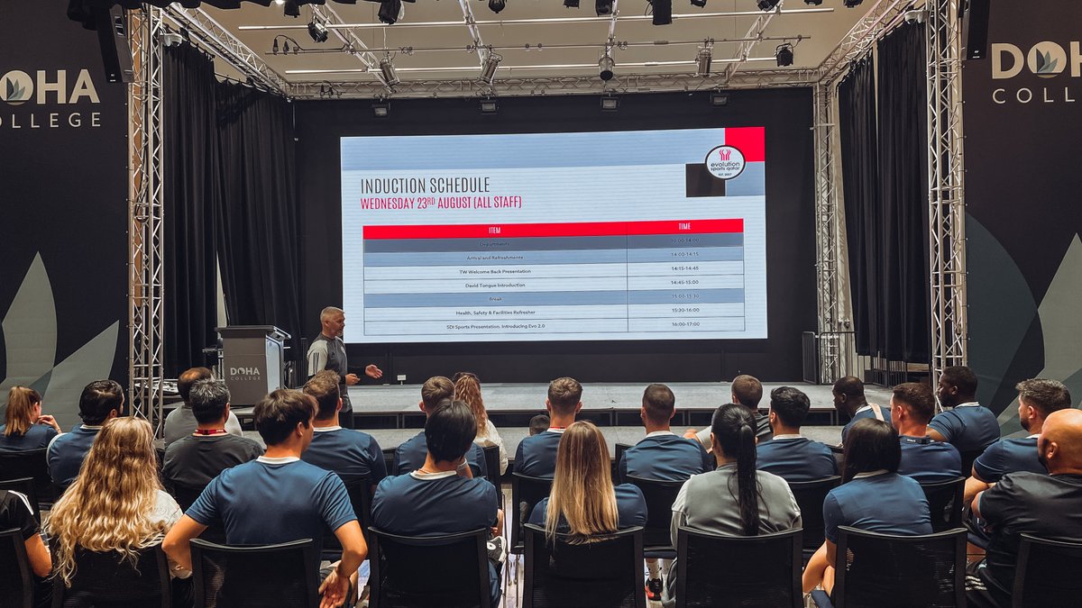 EvoSportsQatar's tweet photo. We can't wait to start the new season, and as we welcome our new and existing coaches back to Doha, we have spent the last few days with some top-notch Inset training for our dedicated staff!
This is the Evo Way!
https://t.co/U8leMwIqvp
#EvolutionSports #TeamPrep #Doha #Qatar https://t.co/AuUMavauBn
