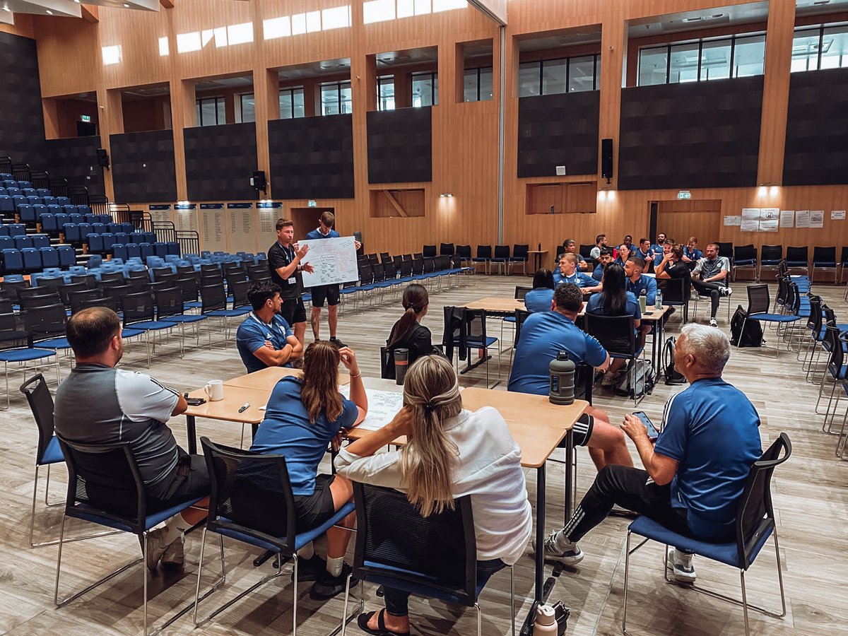 EvoSportsQatar's tweet photo. We can't wait to start the new season, and as we welcome our new and existing coaches back to Doha, we have spent the last few days with some top-notch Inset training for our dedicated staff!
This is the Evo Way!
https://t.co/U8leMwIqvp
#EvolutionSports #TeamPrep #Doha #Qatar https://t.co/AuUMavauBn