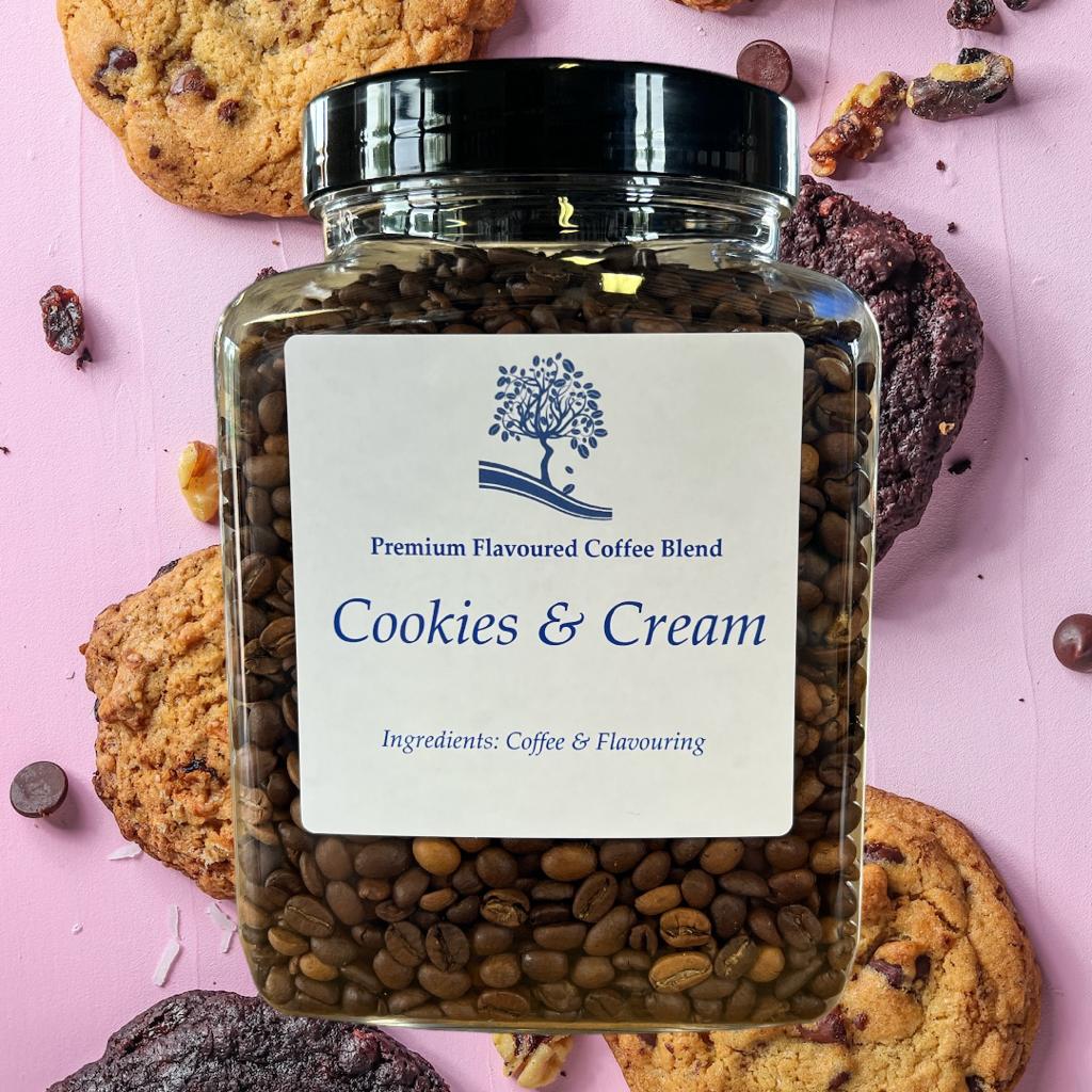 Our rich Brazilian blend coffee blends superbly with this new Cookies &amp; Cream flavour.  Combining luscious vanilla with delectable chocolate to create a harmoniously indulgent treat. #cookiesandcream #flavouredcoffee #cherizenacoffee 
 shop.cherizena.co.uk