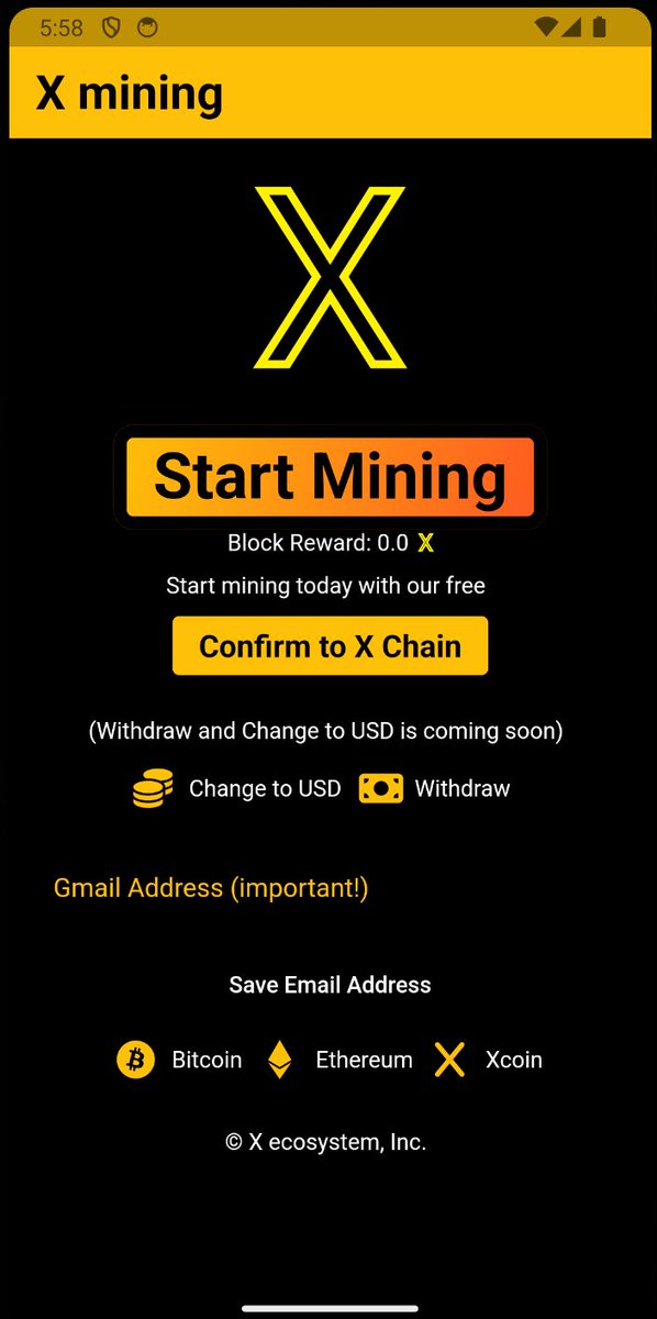 xchainsystem's tweet photo. "Join in mining X - Start your life-changing journey today!" https://t.co/u6VFWGB6ts