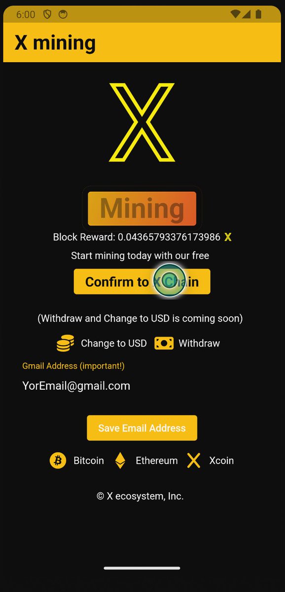 xchainsystem's tweet photo. "Join in mining X - Start your life-changing journey today!" https://t.co/u6VFWGB6ts