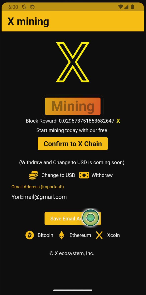 xchainsystem's tweet photo. "Join in mining X - Start your life-changing journey today!" https://t.co/u6VFWGB6ts