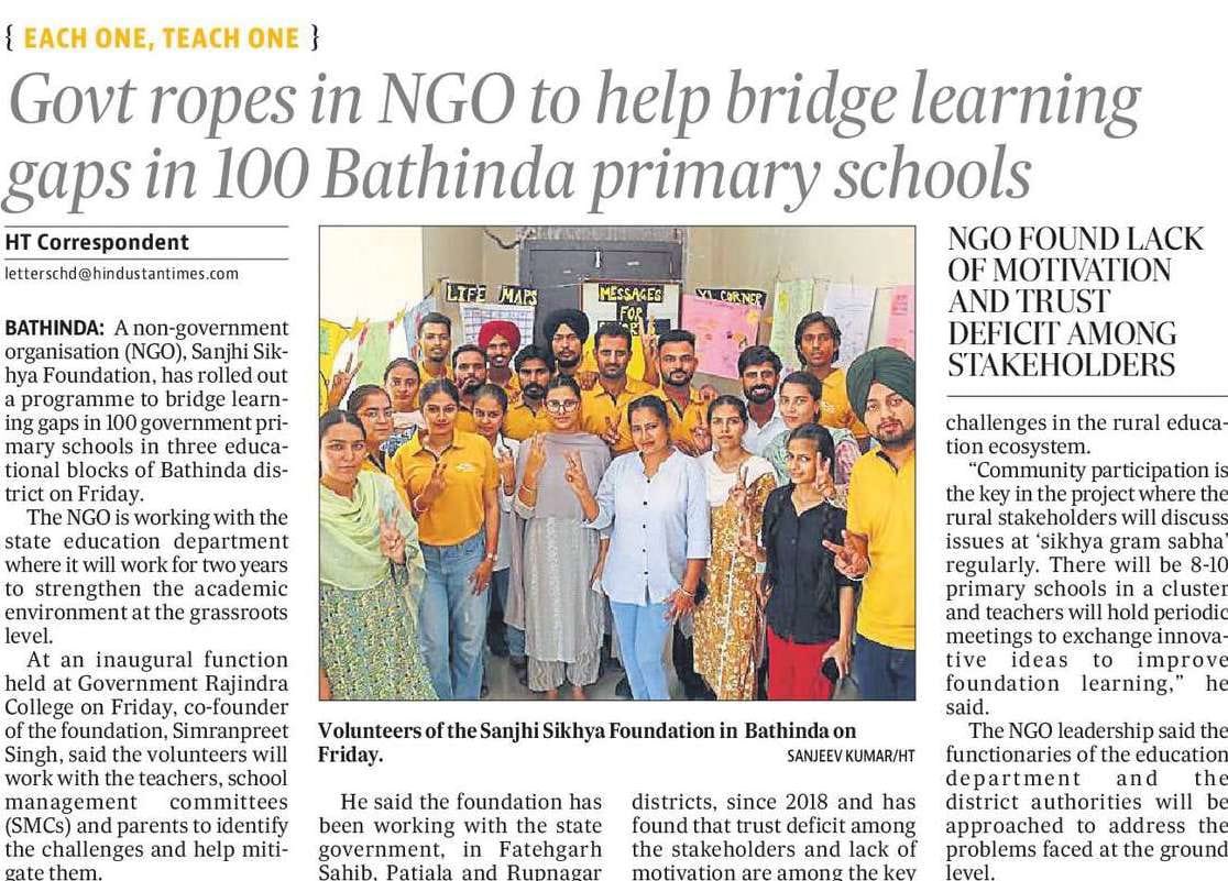 After a month long induction, we welcomed Cohort 5 of #PunjabYouthLeadersProgram at a launch event in Bathinda. These Young leaders would be working with Government Primary School to bring about systemic changes. 

#punjab #schools #education #transformation #socialdevelopment