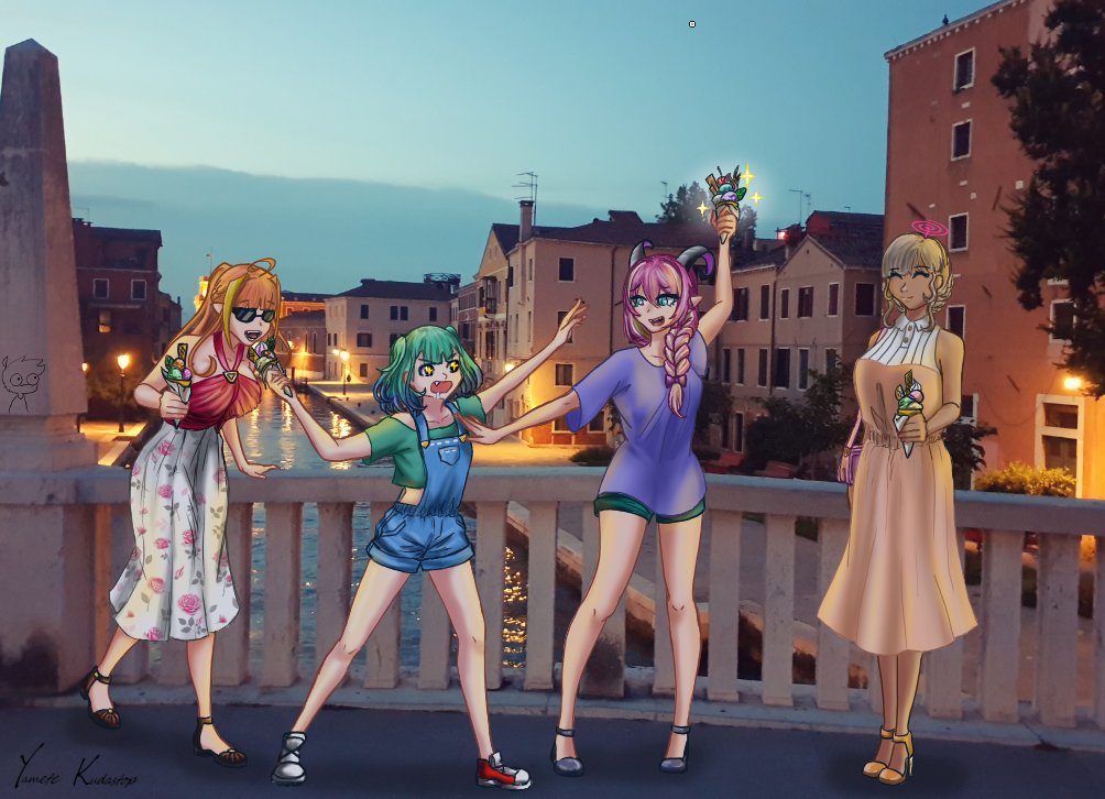 YameteKudastop7's tweet photo. Day 7: Beautiful places are good distraction to steal food. A dance of cream and ice😝

#Hololive #HololiveEN #kiryucoco #galaxillust #manoealoe #絵クロマンサー https://t.co/OM9fbeOVME