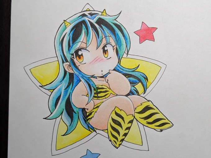 #うる星やつら45周年 自分は意外とリアルタイムの時にはラムちゃん描いてなかった気がします 