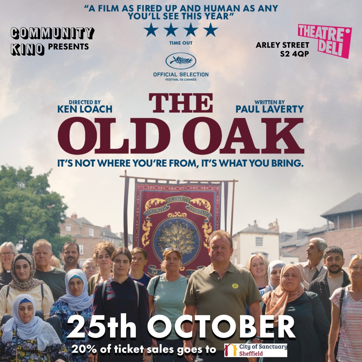 📢 We are really happy to announce we are hosting a screening of Ken Loach's new film 'The Old Oak' 🎟 Grab yourself a ticket now as they will go very fast - 20% of ticket sales goes to @SheffCityofSanc 📅 Weds 25th October 7pm 📌 @theatredelishef {Ticket link in bio}