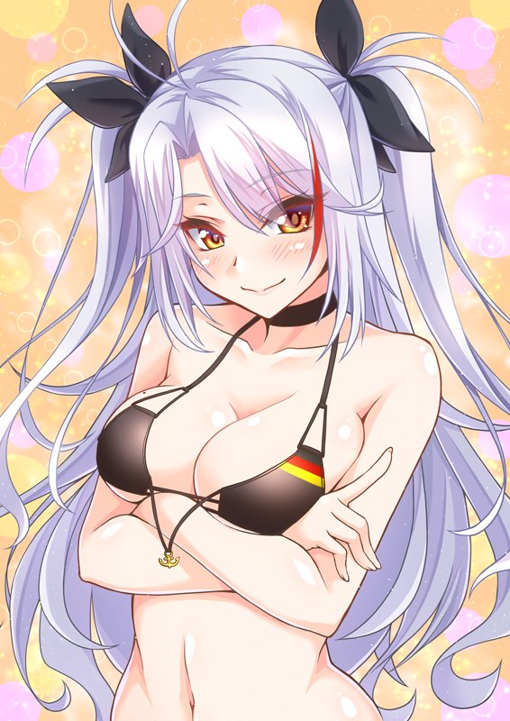 プリンツ・オイゲン(アズールレーン) ,色褪せないエガオ 「【過去絵】水着オイゲン#アズールレーン 」|ゲカトのイラスト