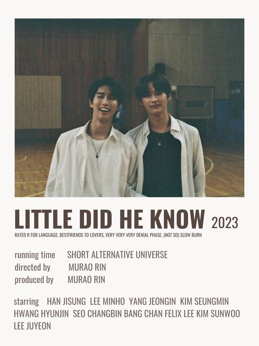 hsnashi's tweet photo. ㅤ
𝐋𝐈𝐓𝐓𝐋𝐄 𝐃𝐈𝐃 𝐇𝐄 𝐊𝐍𝐎𝐖
"... 𝑚𝑎𝑦𝑏𝑒, 𝑗𝑢𝑠𝑡 𝑚𝑎𝑦𝑏𝑒."
minsung socmed alternative universe.
by murao rin, written in ID.
ㅤ https://t.co/LEV4xsdgC0