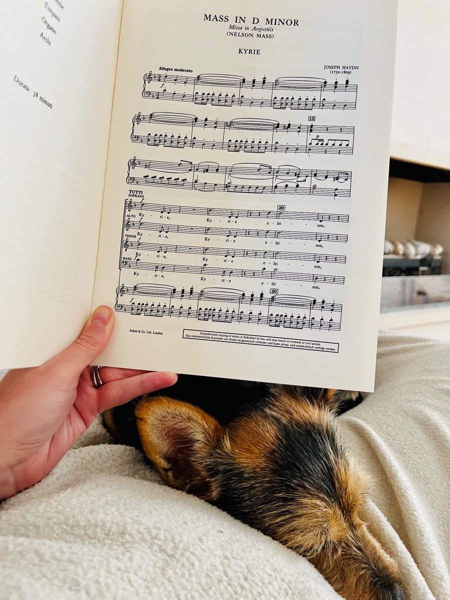 Can’t wait to get back to @royalchoral after a few months break on 4th Sept - so a bit of revision for our next concert! And enjoying Rosie cwtches while doing so 🥰