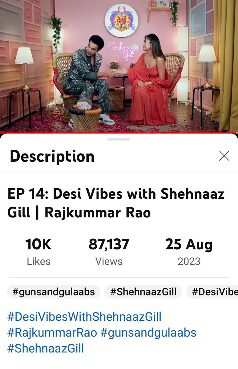 Please Keep Streaming ❤️ #DesiVibesWithShehnaazGill 
Episode 14 & Share Link

#SHEHNAAZGILL 

#RajKumarRao #GunsAndGulaabs 

youtu.be/mBRHKzutlho?fe