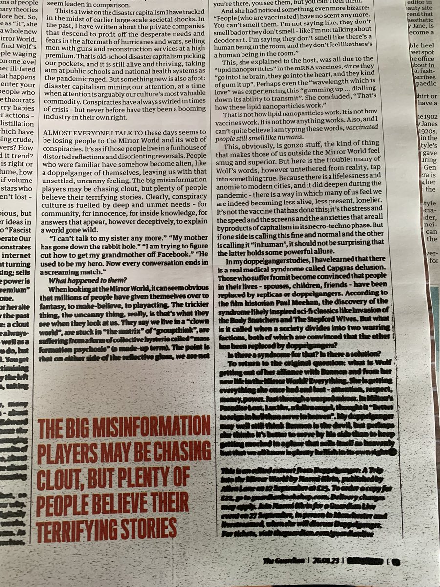 AlecPain's tweet photo. Smoke and mirrors article in @guardian today.. conspiracy theories abound on what happened at the printers.. but it’s perfect. https://t.co/FPqNJrhAnF