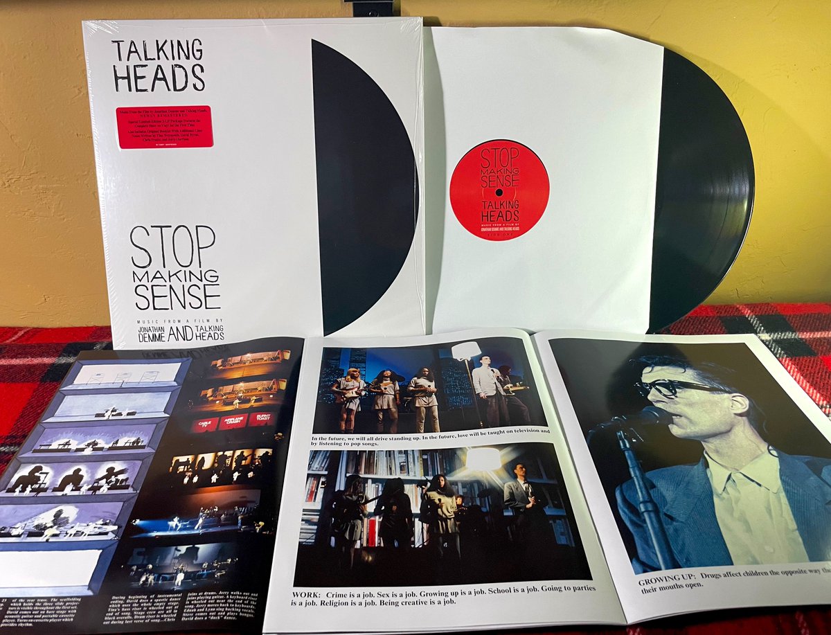 cultdung's tweet photo. TALKING HEADS • STOP MAKING SENSE (Sire, 1984) 2023 limited-edition 2xLP #vinylrecords expanded to 18 tracks (now more complete than the film!) with 20-page booklet. Recorded at the Pantages Theatre, Hollywood #NewWave #ArtFunk #SoundtrackSaturday #RockSolidAlbumADay2023 238/365 https://t.co/kvAltXDs53