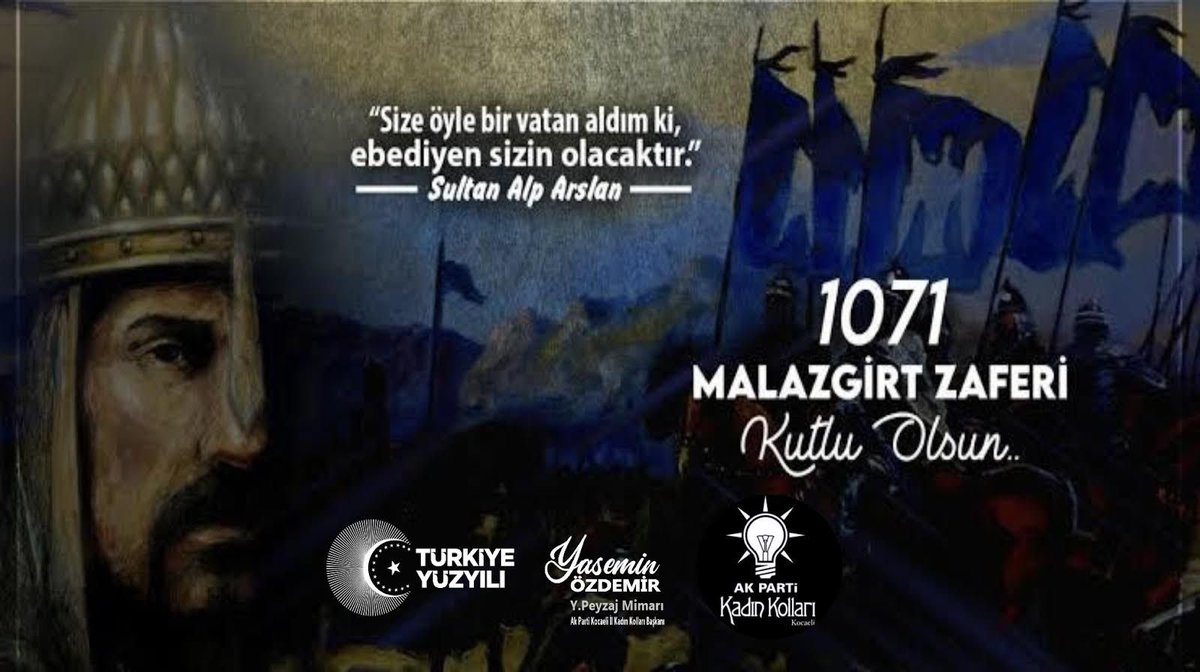 Malazgirt Zaferi’mizin 952. Yıldönümü kutlu olsun. Anadolu’nun kapılarını bize açan Sultan Alparslan’ı ve kahraman askerlerini saygı,minnet ve rahmetle anıyorum. #Malazgirt #MalazgirtZaferi952Yaşında