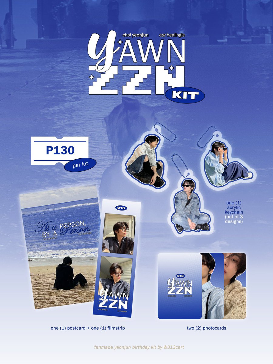 yawnzzn kit ★
— a fanmade birthday kit for #TXT_YEONJUN 

✩ price: ₱130 + ₱10 (pf) + lsf
✩ doo/dop: september 2, 2023
✩ mop: gcash | mod: sco/ggx

🧾 order here: tinyurl.com/yawnzznkit

﹟ wts lfb txt ph acrylic keychain keyring choi yeonjun cyj bday