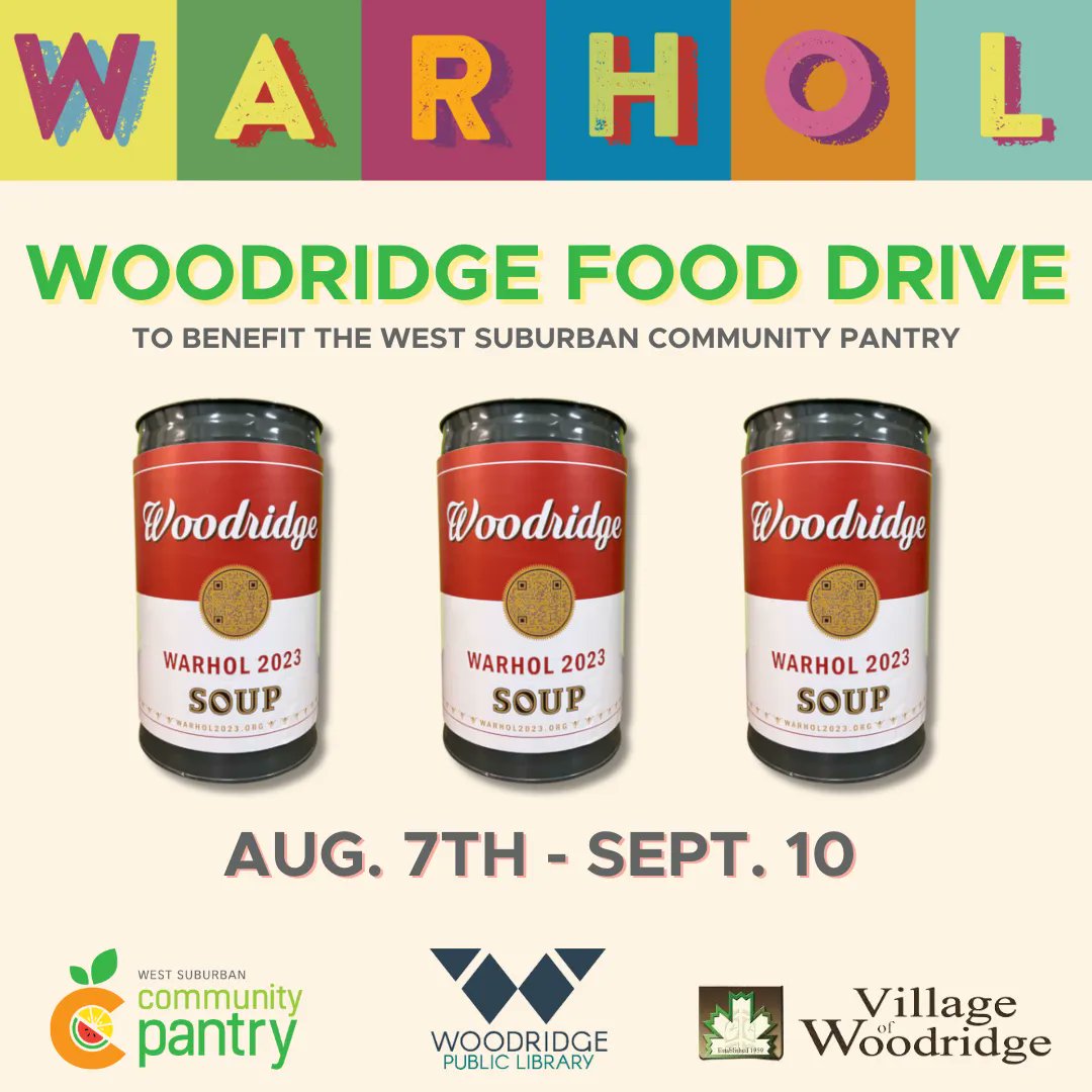 Join us in supporting our community by donating non-perishable food and personal care items. We have a Warhol-inspired donation barrel in the lobby and will be collecting items through September 10.