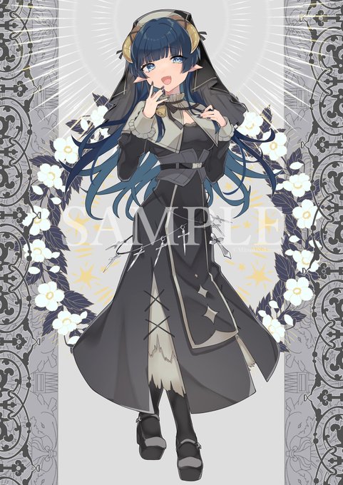 【お仕事】夜因様のキービジュアルを描かせて頂きましたデビューが楽しみなヒツジさん系シスターさんです