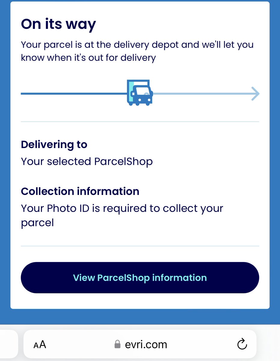 DjIamDflex's tweet photo. The see your parcel on Tuesday sign if you are lucky from @evri https://t.co/FF0okA6vXW