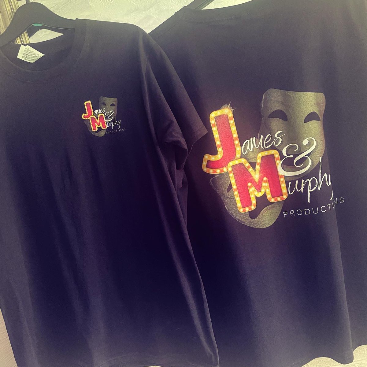 specshows's tweet photo. Our new T-shirts have arrived!! 🎭🤩
#newtshirts #newbranding #newlogo #jamesandmurphyproductions #jamesandmurphy #showproducers #productioncompany https://t.co/DTZxoV5FVP