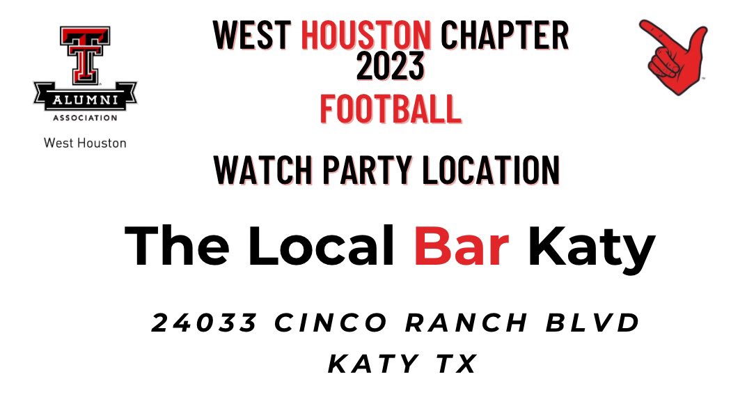 ttuWestHouston's tweet photo. ONE WEEK AWAY RED RAIDERS! https://t.co/Xstknq16C6