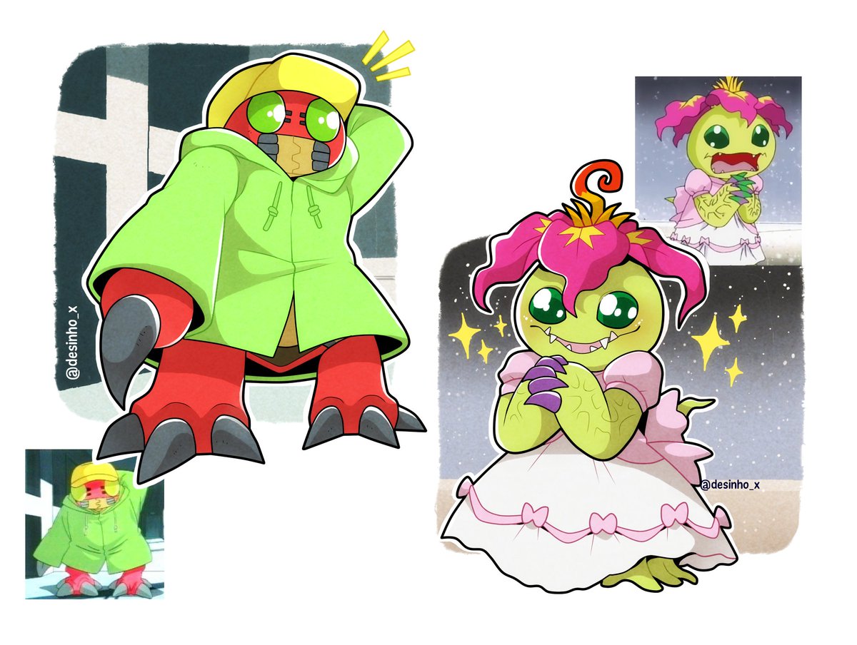 desinho_x's tweet photo. [Redraw] Tentomon e Palmon com roupinhas 🥹🤏🏽💕 https://t.co/IijT1Ye8QI
