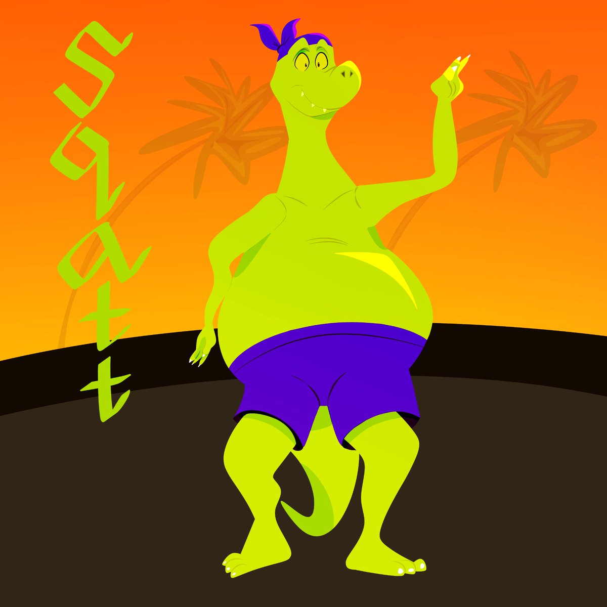 ZackZanic's tweet photo. If the Terrible Thunderlizards got revived in 2000s/2010s Then They'll be back once again! 
Here's the most likeable Dim-Witted Member of the all.

Bo Diddley 'Squatt' https://t.co/rmjRhEubbL
