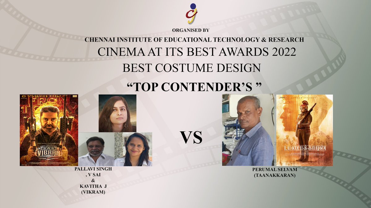 Cinema at its Best (@cinemaatitsbest) on Twitter photo #CAIBAWARDS 2022
#TOPCONTENDERS
#BESTCOSTUMEDESIGN
<a href="/Pallavi_offl/">Roaring Kitty</a>
#VSAI
#KAVITHAJ
#VIKRAM
<a href="/Dir_Lokesh/">Lokesh Kanagaraj</a>
<a href="/RKFI/">Raaj Kamal Films International</a>
<a href="/ikamalhaasan/">Kamal Haasan</a>
#PERUMALSELVAM
#TAANAKKARAN
#TAMIZH
<a href="/Potential_st/">Potential Studios LLP</a>
<a href="/prabhu_sr/">SR Prabu</a>
<a href="/iamVikramPrabhu/">Vikram Prabhu</a> #CAIBAWARDS 2022
#TOPCONTENDERS
#BESTCOSTUMEDESIGN
<a href="/Pallavi_offl/">Roaring Kitty</a>
#VSAI
#KAVITHAJ
#VIKRAM
<a href="/Dir_Lokesh/">Lokesh Kanagaraj</a>
<a href="/RKFI/">Raaj Kamal Films International</a>
<a href="/ikamalhaasan/">Kamal Haasan</a>
#PERUMALSELVAM
#TAANAKKARAN
#TAMIZH
<a href="/Potential_st/">Potential Studios LLP</a>
<a href="/prabhu_sr/">SR Prabu</a>
<a href="/iamVikramPrabhu/">Vikram Prabhu</a>