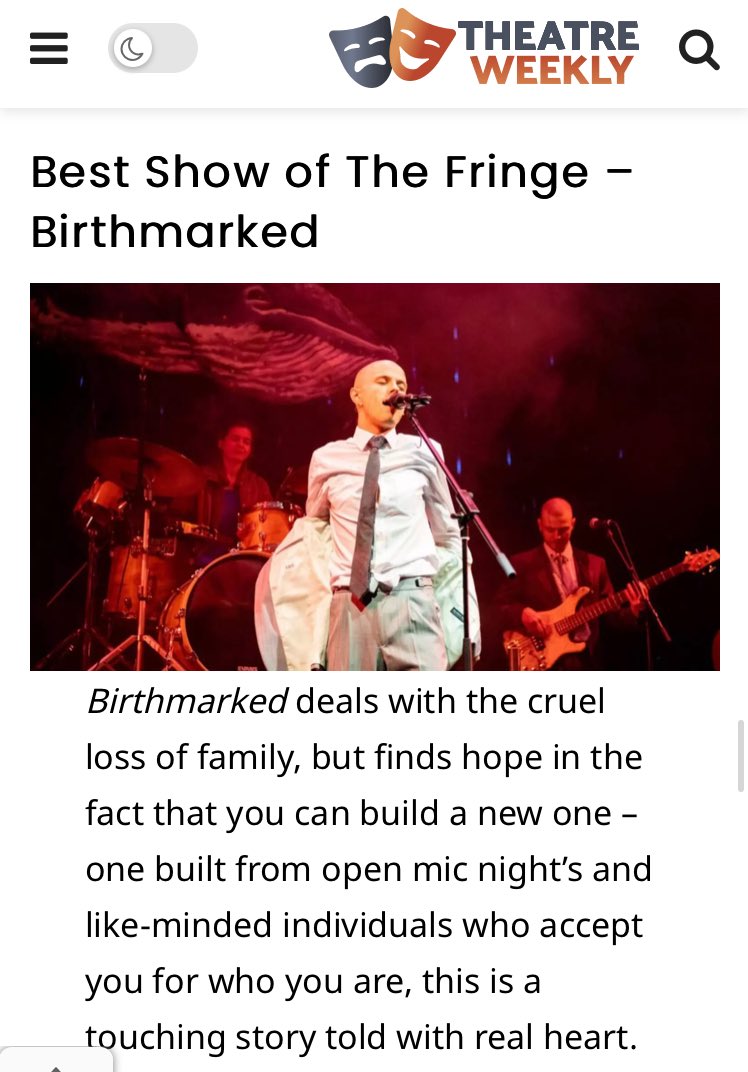 We’ve been named the ‘Best Show of The Fringe’ by @theatre_weekly !! Whaaaaat!? @ARedinburgh @AssemblyFest @hrzn_showcase #EdFringe2023