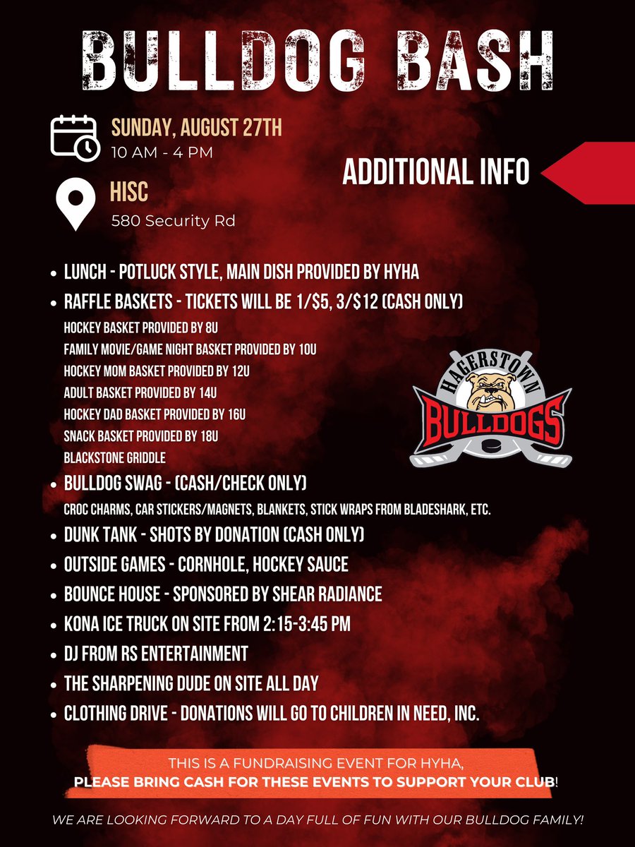 BULLDOG families tomorrow is our annual Bulldog Bash!  Be sure to check out the line up of events! 

**please bring cash for the fundraising activities.