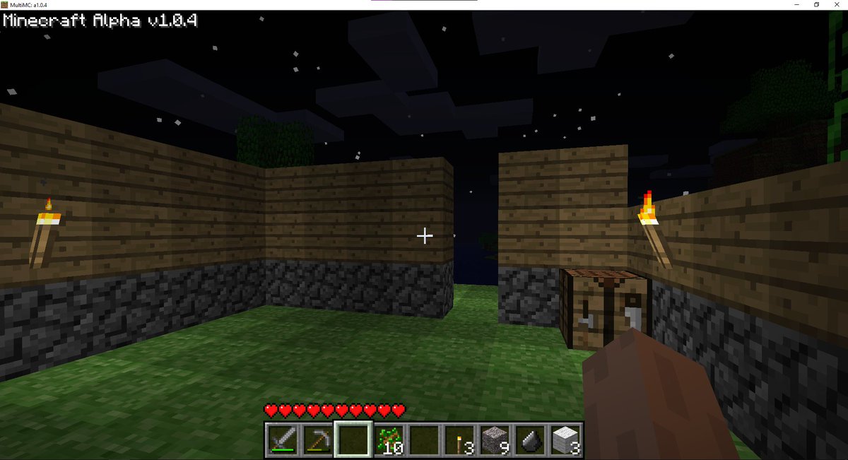 OldMinecraftPic's tweet photo. I Forgot to get more wood to get a bed hahahah
The night is so dark wtf 

#minecraft #alpha https://t.co/6CiycbSYwD
