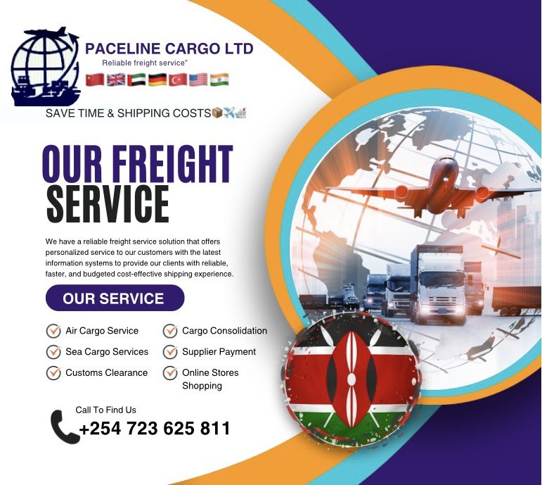 PacelineCargo's tweet photo. @omwambaKE For Your shipping needs and customs clearance Agent services. Contact us today +254723625811 https://t.co/znzInPf1Mo